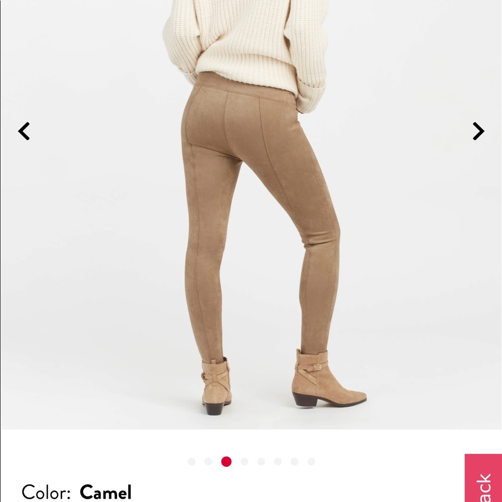 NWOT Spanx suede camel leggings